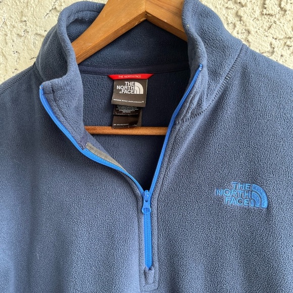 THE NORTH FACE Navy Blue Quarter-Zip Long Sleeve Pullover Fleece Men’s Medium - Picture 8 of 8